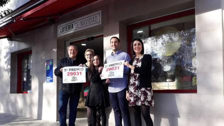Un décimo del 29.031, quinto premio del Sorteo de Navidad, vendido en Tudela