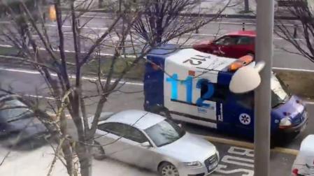Una ambulancia 'atrapada' en Pio XII