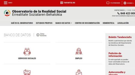 Web del Observatorio de la Realidad Social.
