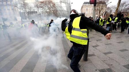 Este sábado, 8 de diciembre de 2018, los chalecos amarillos volvieron a manifestarse en París contra las políticas del presidente, Emmanuel Macron.