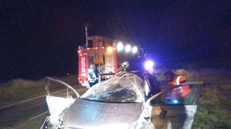 Hallan inconsciente a un conductor en su vehículo tras sufrir un accidente en Tafalla