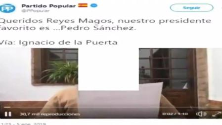 El PP retira un vídeo en el que un niño pide a los Reyes la muerte de Sánchez