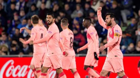 Messi y Luis Suárez dan una victoria sin brillo al Barcelona en Getafe