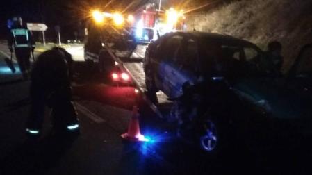 Colisión entre dos coches en Murugarren.