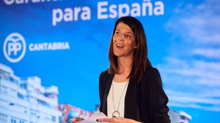 La candidata a la Presidencia de Cantabria, Ruth Beitia, durante el acto de presentación del Partido Popular de su candidatura.