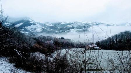 Imágenes de los lectores de la nieve caída en Navarra a principios de febrero de 2018.
