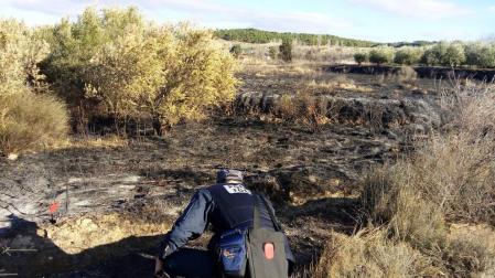 Un incendio en la Estanquilla de Corella obliga a cortar el tráfico en la NA-6891