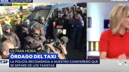 Momento de máxima tensión en 'Espejo Público' con los taxistas