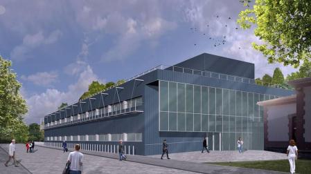 Recreación del nuevo edificio del Laboratorio Unificado del CHN.