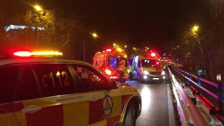 Efectivos de Emergencias de Madrid, en el lugar del accidente.