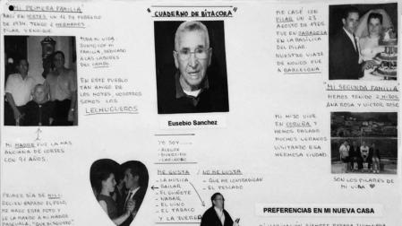 Imagen del cuaderno de Bitácora de la vida de Eusebio Sánchez, de la residencia Carmen Bellido, de Cortes.