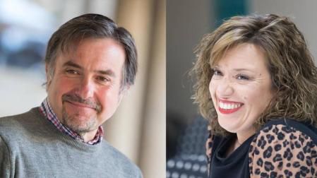 Los candidatos a las primarias del PSN en Tudela, Julio Palacios y Silvia Cepas.