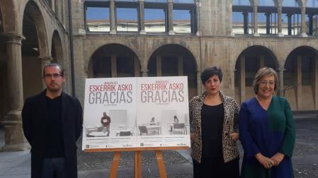 El director del servicio de recursos humanos, Javier Iglesias Álvarez; la consejera de Educación, María Solana Arana y la directora de Universidades y Recursos Educativos, Nekane Oroz Bretón en la presentación de la campaña.
