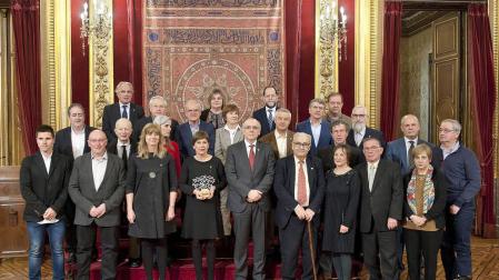 Recepción en el Salón del Trono a integrantes de Euskaltzaindia.