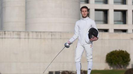 El pamplonés Yago Navarro, en el Campeonato de Europa de Esgrima