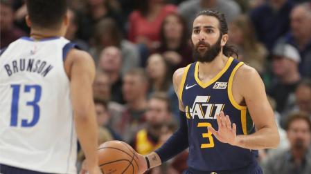 Ricky Rubio, en una acción ante Jalen Brunson.
