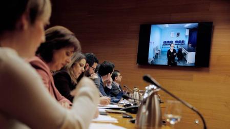 El exresponsable de Orange Market Álvaro Pérez, el Bigotes, durante su declaración por videoconferencia desde la cárcel