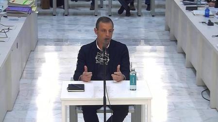 Imagen captada de la señal institucional de la Audiencia Nacional del expresidente del Fútbol Club Barcelona Sandro Rosell.