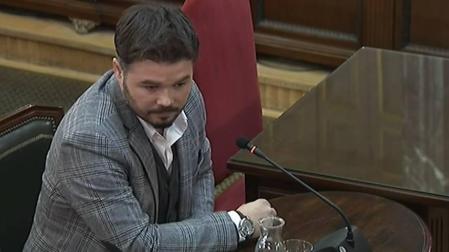 Rufián niega que el 20S fuese una rebelión porque pudo irse a "merendar"