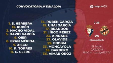 Rubén y dos canteranos entran en una convocatoria de la que se cae Rober Ibáñez