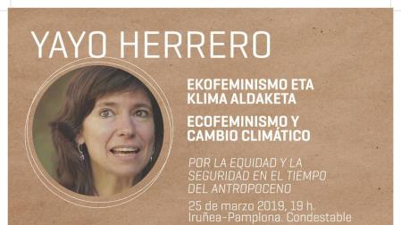 Una experta en ecofeminismo ofrece este lunes una conferencia en Pamplona
