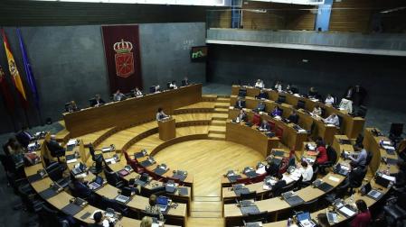 El hemiciclo del Parlamento de Navarra, durante una sesión plenaria.