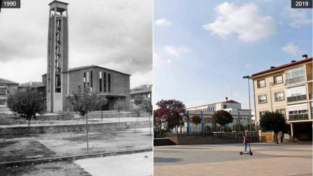 IMAGEN INTERACTIVA | Cuando cambió... la plaza Larre en Beriáin