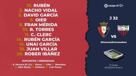 Once de gala de Osasuna para afianzar el liderato