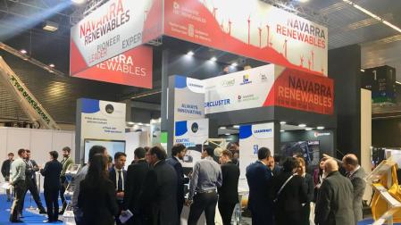 Pabellón de Navarra en la feria WindEurope de Bilbao.