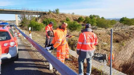 Herido tras volcar en la AP-68 (Ribaforada) y dar positivo en metanfetaminas
