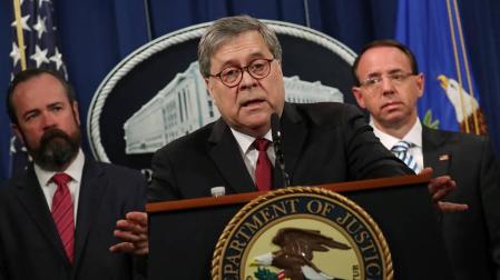 El fiscal general de Estados Unidos, William Barr.
