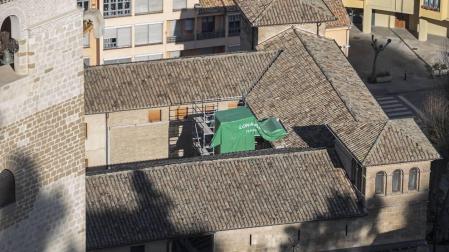 El material que ha retrasado la apertura del Maeztu, ya en Estella