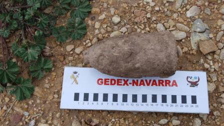 Proyectiles de artillería con carga explosiva encontrados en Baztan y Lorca