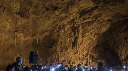 Concierto de txistu en la gruta