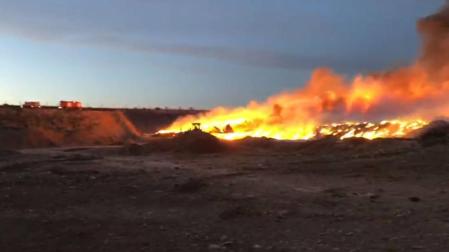 Incendio en un vertedero de Mendavia