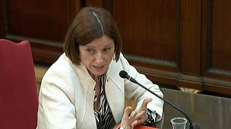 La expresidenta del Parlament Carme Forcadell durante su declaración en el juicio del "procés".