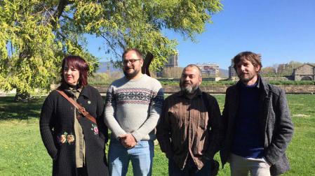 Ainhoa Aznárez, Guillen Carroza, Ricardo Feliu y Mikel Buil, en la Vuelta del Castillo de Pamplona.