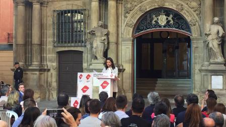 Arrimadas dice en Pamplona que Navarra Suma es garantía contra el "nacionalismo"