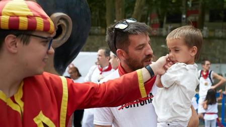 Salida de los gigantes y cabezudos de Pamplona, 10 de julio de San Fermín 2018