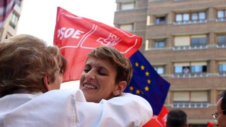 El presidente en funciones y líder del PSOE, Pedro Sánchez, acude a Pamplona con motivo de un acto electoral del PSN-PSOE.