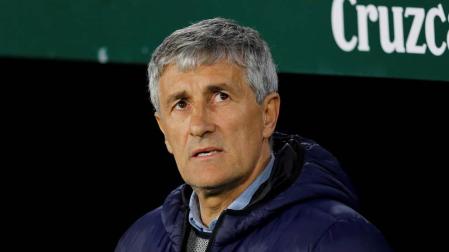 Quique Setién, en el banquillo del Betis.