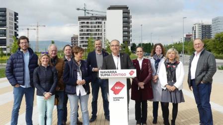 Enrique Maya en un acto electoral de UPN en Pamplona