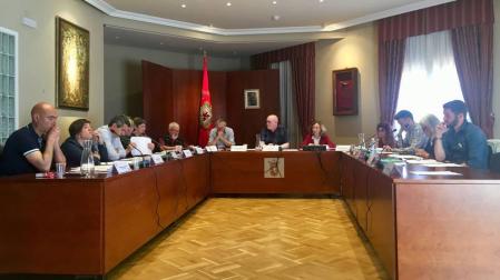 Un momento de la sesión celebrada ayer en el salón de plenos. Se despidió, entre aplausos, Juan Mª Feliu (EH Bildu), en la imagen sexto desde la izquierda.