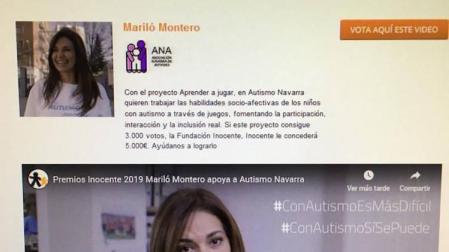 ANA recibe 20.000 euros de la Fundación Inocente por un vídeo con Mariló Montero
