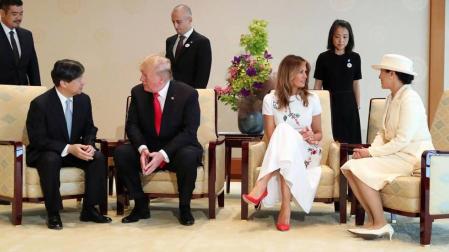 Trump, primer líder extranjero que conoce al nuevo emperador japonés