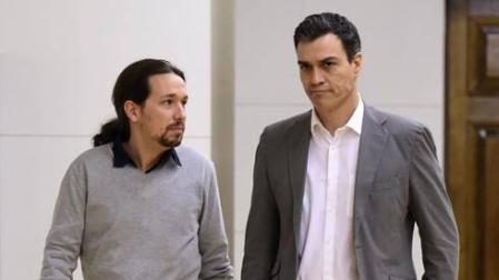 Pablo Iglesias y Pedro Sánchez.