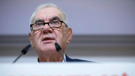 Maragall, durante la rueda de prensa celebrada este miércoles en la que ha anunciado que abre un "paréntesis" en la negociación con el equipo de Ada Colau.
