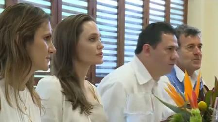 Angelina Jolie se reúne con el presidente de Colombia