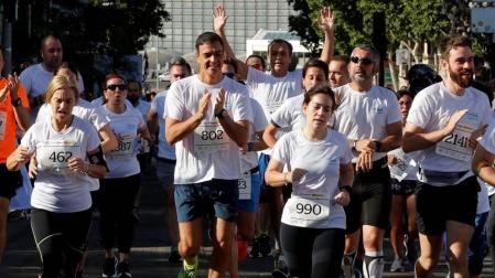 Pedro Sánchez corre contra la violencia de género en Madrid