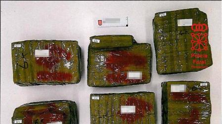 Imagen de la droga incautada por la Policía Foral.